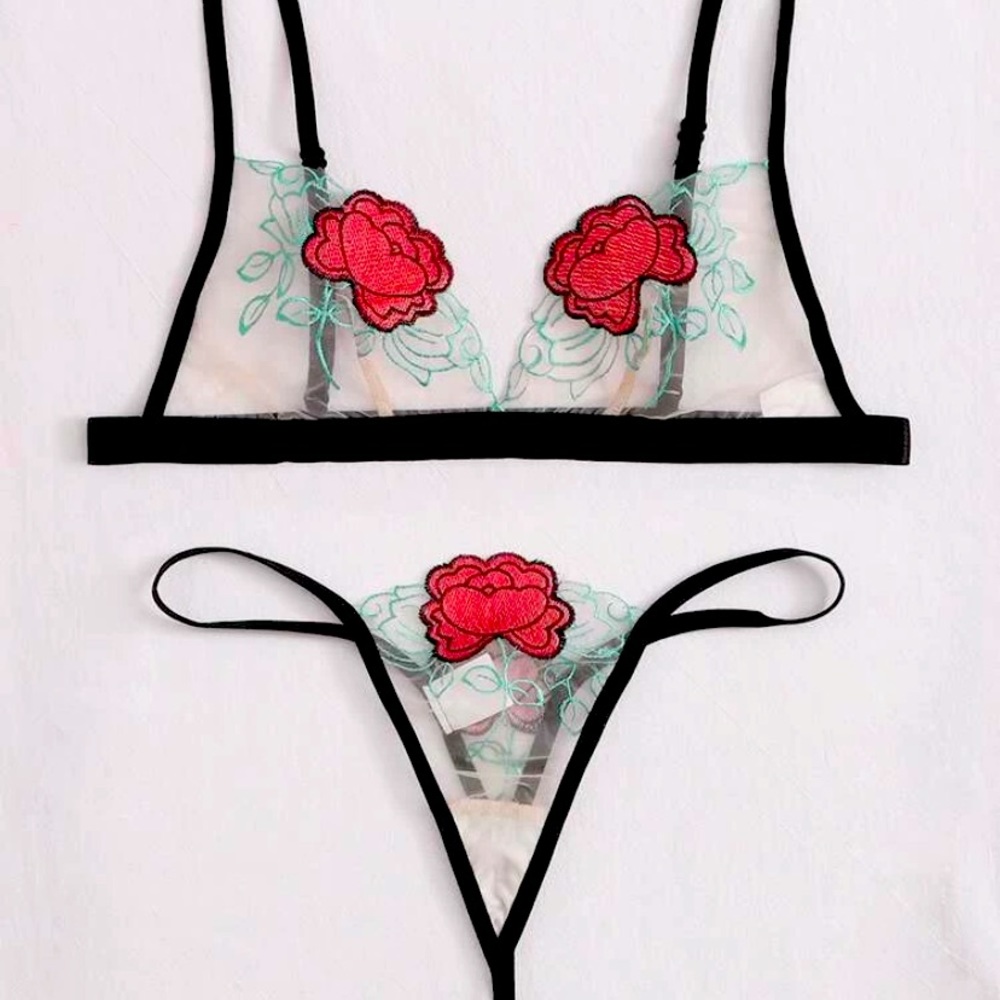 rose 2-piece lingerie set